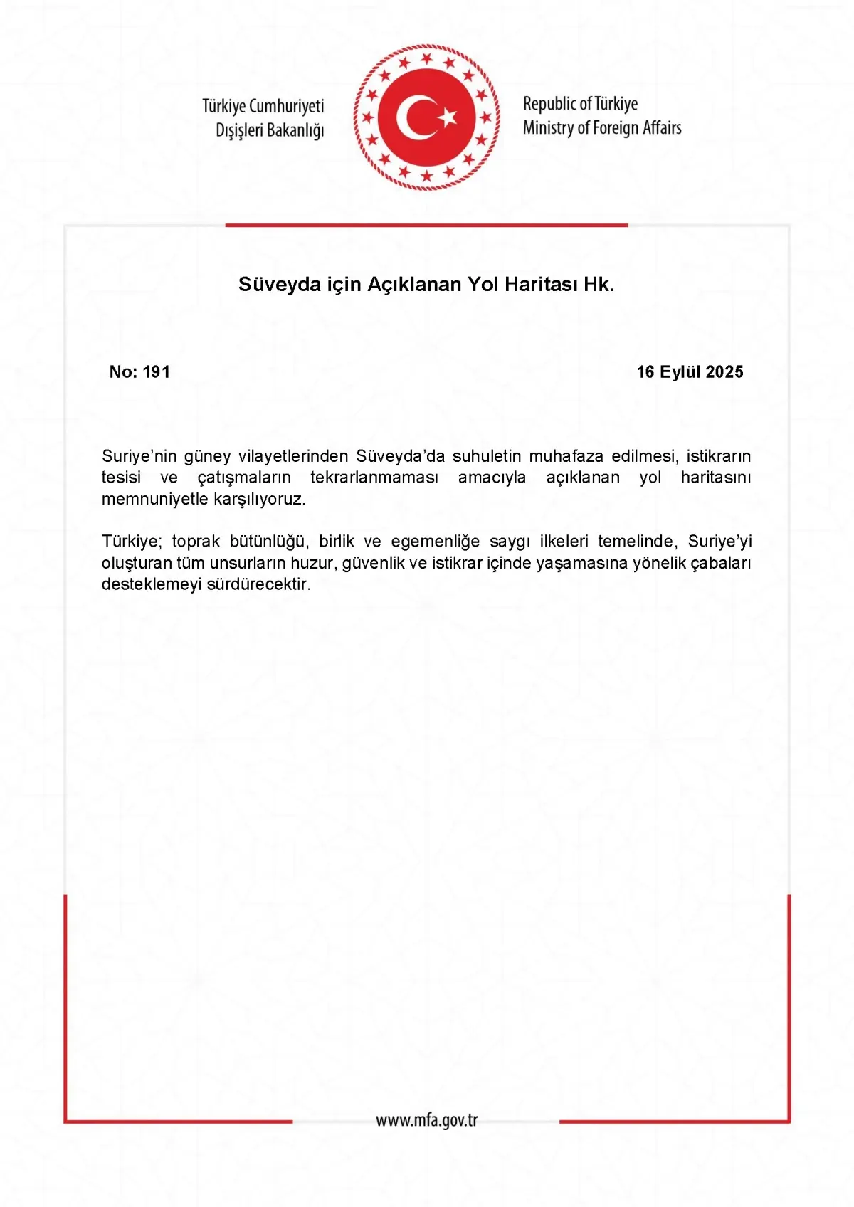 Süveyda’da İstikrar Yol Haritasına Destek