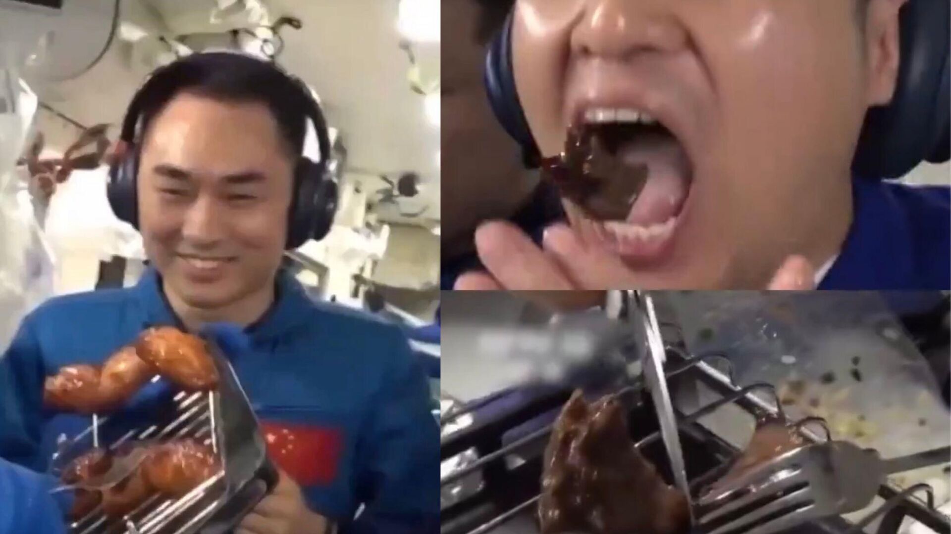 uzayda mangal yapildi taykonotlar uzayda ilk kez izgara et ve tavuk pisirdi TZ6BAcwv.jpg